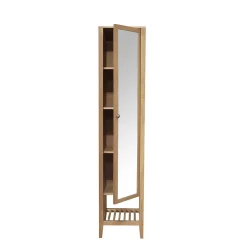 Colonne de salle de bains à poser avec miroir placage chêne l.40,2 x H.185 x P.36,1 cm, GoodHome Perma