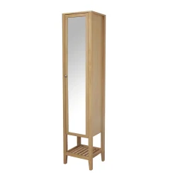 Colonne de salle de bains à poser avec miroir placage chêne l.40,2 x H.185 x P.36,1 cm, GoodHome Perma