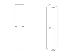 Colonne de salle de bains simple à poser H.180 x P. 30 x l.35 cm, blanc, Palermo