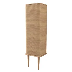 Colonne de salle de bains avec pieds 1 porte H.123 cm, effet chêne tabac, IDRA