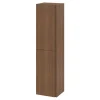 Colonne de salle de bains effet noyer 2 portes l.40 x H.160 x P.36 cm Levanna