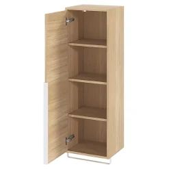 Colonne de salle de bains suspendue avec porte-serviettes effet bois l.36 x H.115 x P.30 cm, GoodHome Maza