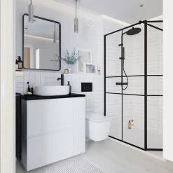 Colonne de salle de bains blanc mat 2 portes l.40 x H.160 x P.36 cm Levanna