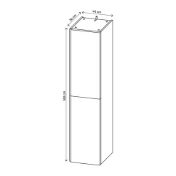 Colonne de salle de bains blanc mat 2 portes l.40 x H.160 x P.36 cm Levanna