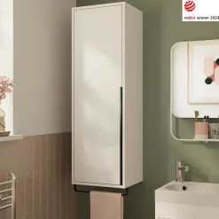 Colonne de salle de bains suspendue avec porte-serviettes blanc mat l.36 x H.115 x P.30 cm, GoodHome Maza