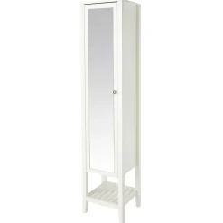 Colonne de salle de bains à poser avec miroir blanc mat l.40,2 x H.185 x P.36,1 cm, GoodHome Perma