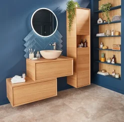 Colonne de salle de bains GoodHome Avela placage chêne L.40 x H.170 cm x P.36