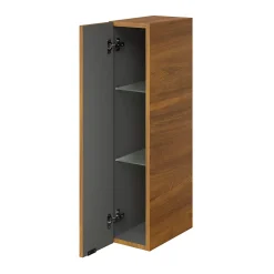 Colonne de salle de bains suspendue faible largeur effet noyer l.20 x H.90 x P.36 cm, GoodHome Imandra