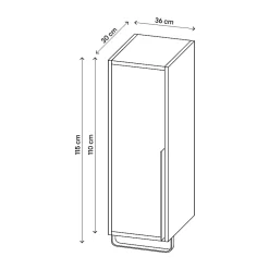 Colonne de salle de bains suspendue avec porte-serviettes noir mat l.36 x H.115 x P.30 cm, GoodHome Maza