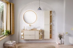 Colonne murale ouverte pour salle de bains DALIA chêne cremona 20 x 80 cm
