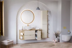 Colonne murale ouverte pour salle de bains DALIA chêne cremona 20 x 80 cm