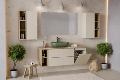 Colonne murale ouverte pour salle de bains DALIA chêne cremona 20 x 80 cm