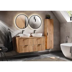 Colonne murale salle de bain 1 porte Adriel Bois
