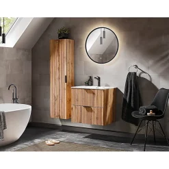 Colonne murale salle de bain 1 porte Adriel Bois
