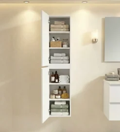 COLONNE salle de bain Armoire de rangement APOLLO LAQUE GRIS BLANC KIT