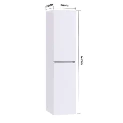 COLONNE salle de bain Armoire de rangement APOLLO LAQUE GRIS BLANC KIT
