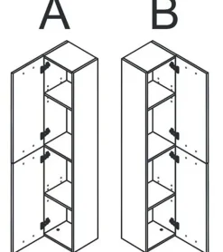 Colonne salle de bain Suspendue avec 2 Portes coloris Alaska chêne à nœuds - Hauteur 150 x Longueur 30 x Profondeur 25 cm