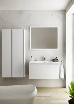 Colonne salle de bains blanc mat l.35 x H.150 x P.30 cm, Pura+