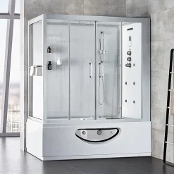 Combi Balneo douche Hammam CBH PUR WHITE Archipel 179x97 - DROITE