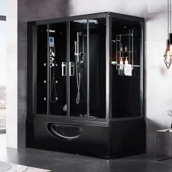 Combi Balneo douche Hammam CBH BLACK Archipel 179x97 - GAUCHE
