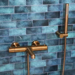 Combiné support de douche cuivre brossé 3 pièces Essebagno Luisa