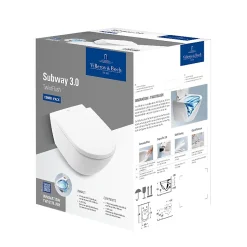 Combipack modèle suspendu VILEROY ET BOCH Subway 3.0 TwistFlush blanc