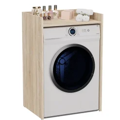 COMO - Meuble de rangement pour machine à laver - Meuble SDB - 64x50x97.5 cm - Buanderie