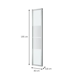 Complément d'ouverture l.40 x H.195 cm, bandes miroir, profilés alu chrome, GoodHome Ledava