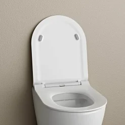 Couvercle / Lunette de WC plat Siège de WC Duroplast Couvercle frein de chute - 46,4x36,4x4,9cm - U2019
