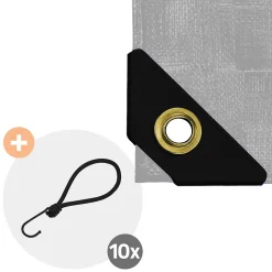 Couverture housse protection 4x6m 24m² en PVC imperméable + œillets 650g/m² gris