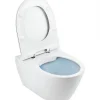 Cuvette de WC céramique traditionnelle SANINDUSA suspendue système d'hygiène sans bride Rimflush 56 Sanlife blanc mate texturé