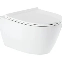Cuvette de WC céramique traditionnelle SANINDUSA suspendue système d'hygiène sans bride Rimflush 56 Sanlife blanc mate texturé