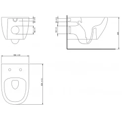 Cuvette suspendue sans bride Gris mat - Knidos