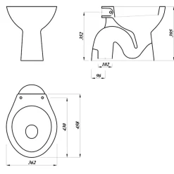 Cuvette WC à alimentation indépendante sortie verticale Atlas