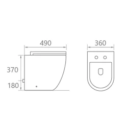 Cuvette WC suspendu CARCEO noir mat - sans bride et avec frein de chute