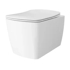 Cuvette WC suspendu en céramique, l.36 x H.35,5 x P.50 cm, blanc, GoodHome Levanna