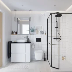 Cuvette WC suspendu en céramique, l.36 x H.35,5 x P.50 cm, blanc, GoodHome Levanna