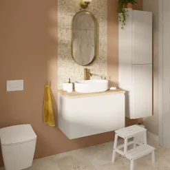 Cuvette WC suspendu en céramique, l.36 x H.35,5 x P.50 cm, blanc, GoodHome Levanna