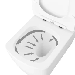 Cuvette WC suspendu en céramique, l.36 x H.35,5 x P.50 cm, blanc, GoodHome Levanna
