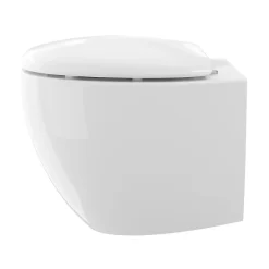 Cuvette WC suspendu en céramique, l.37,5 x H.36,5 x P.50 cm, blanc, effet Vortex, GoodHome Kentia