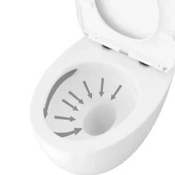 Cuvette WC suspendu en céramique, l.37,5 x H.36,5 x P.50 cm, blanc, effet Vortex, GoodHome Kentia