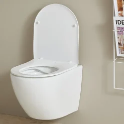 Cuvette WC suspendu gain de place 49 cm sans bride blanc brillant - Corolla