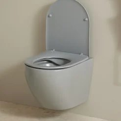 Cuvette WC suspendu gain de place 49 cm sans bride gris mat - Corolla