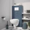 Cuvette WC suspendu GoodHome Lagon en céramique avec abattant duroplast blanc
