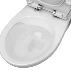 Cuvette WC suspendu GoodHome Lagon en céramique avec abattant duroplast blanc