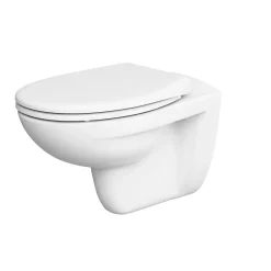 Cuvette WC suspendu GoodHome Lagon en céramique avec abattant duroplast blanc
