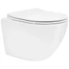 Cuvette WC suspendu sans rebord céramique blanc abattant softclose nano revêt