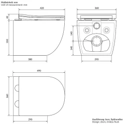 Cuvette WC suspendu sans rebord céramique blanc abattant softclose nano revêt