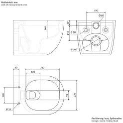 Cuvette WC suspendu sans rebord céramique blanc abattant softclose nano revêt