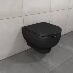 Cuvette WC suspendu sans bride GoodHome Cavally coloris noir